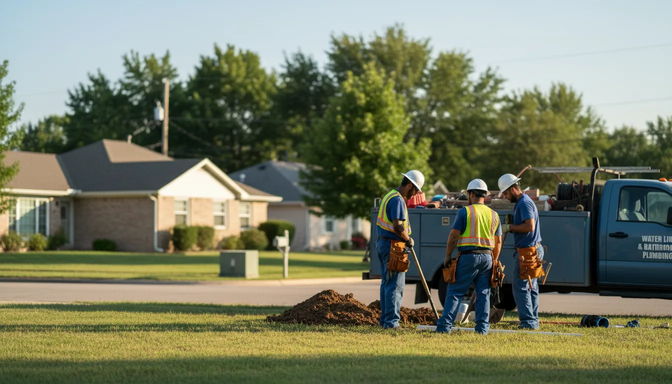 Residential water line and bathroom plumbing service in Fairfax, MO
